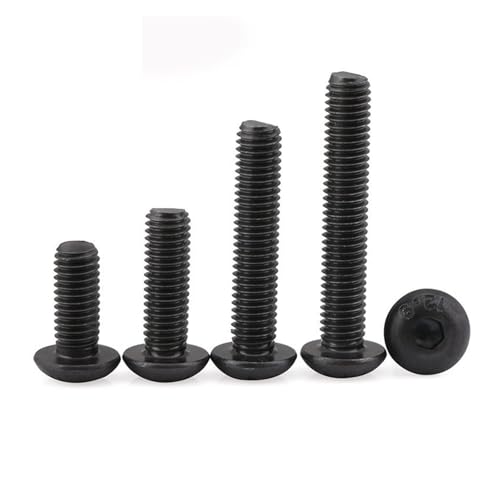 5–50 Stück ISO7380 M2 M2,5 M3 M4 M5 M6 M8 304 A2 runder Edelstahl oder schwarzer 10,9er Innensechskant-Innensechskant-Inbusschraube(Class Steel,16MM_M4(20PCS)) von UHNYTRV