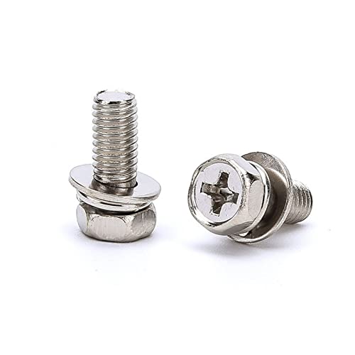 M3 m4. / Kreuz Einbau Waschmaschine SEX Kopf Maschine Schraube Metrische Gewinde Sechskantkombination Bolzenstahl Nickel überzogen(18mm (30pcs),M3) von UHNYTRV