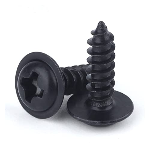 M3 m4. Phillis-Kreuz-Einbau-Waschmaschine Pan Head Selbstklopfen Schraube Metrische Gewinde WAFE Runde Kopf Bolzen Schwarz Stahl(14mm (30pcs),M3 (washer 7)) von UHNYTRV