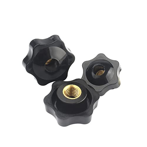 M4 M5 M6 M8 M10 M12 Pflaume Bakelite Hand festziehen Muttern Klemmknaufgriff Griff Thread Stern Schwarz Manuelle Daumenmutter(Thoung Hole,M5(Head 32mm) 10pcs) von UHNYTRV