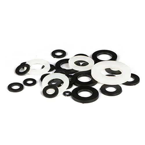 Schwarz Weiß Nylon Flache Waschmaschine Kunststoff Dichtung Ring Isolierung Spacer M2 M2.5 M3 M4 M5 M6 M8 M10 M12 M14 M16 M18 M20(Bianco,M12x24x2(20pcs)) von UHNYTRV