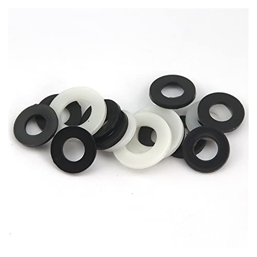 Schwarz Weiß Nylon Flache Waschmaschine Kunststoff Dichtung Ring Isolierung Spacer M2 M2.5 M3 M4 M5 M6 M8 M10 M12 M14 M16 M18 M20(Schwarz,M20x35x3(10pcs)) von UHNYTRV
