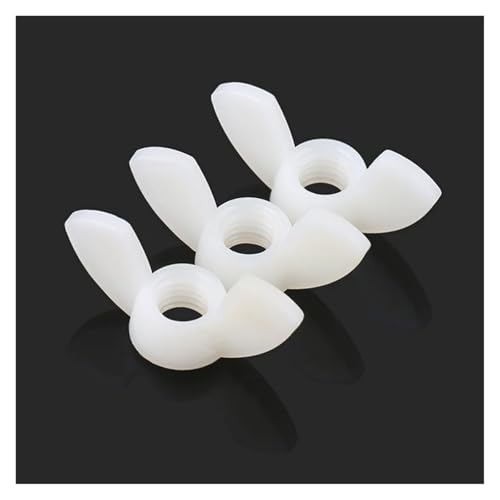 Schwarz Weiß Nylonflügel Muttern Hand Anziehen Kunststoff Schmetterlingsmutter Wingnut M3 M4 M5 M6 M8 M10 M12(Bianco,M4 (50pcs)) von UHNYTRV