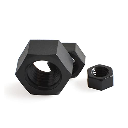Schwarzweiß-Nylon-Sechskantmutter-Kunststoff-Gewinde-Sechskantmuttern M2 m2.5 m3 m4 m5 m6 m6 m0 m10 m12 m14 m16 m18 m20(Black,M5 (50pcs)) von UHNYTRV