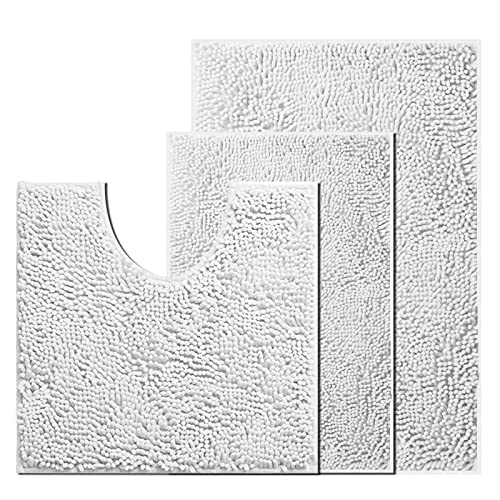 UHOUSEST Badematte rutschfest, Weicher Badezimmerteppich-Wasserabsorbierend Badematte, Maschinenwaschbar Badvorleger, für Badewanne und Toilette-Weiß 3 Stück UHOUSEST Badematte rutschfest, Weicher Badezimmerteppich-Wasserabsorbierend Badematte, Maschinenwaschbar Badvorleger, für Badewanne und Toilette-Weiß 3 Stück von UHOUSEST