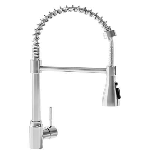 UHOUSEST Einhebel-Küchenarmatur aus Edelstahl (Grohe-Style), Hochglanz-Chrom-Oberfläche (Silber) – inkl. Montagezubehör, kompatibel mit britischen Standardanschlüssen von UHOUSEST