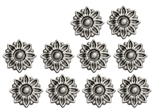 UHRIG ® 10x Kleine Blüten Ø 56mm, Massive Stahl Zier-Blume, Eisen-Kunst für Geländer, Fenster-Gitter, Zaun UVM. von UHRIG