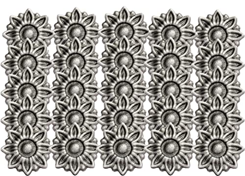 UHRIG ® 25x Kleine Blüten Ø 56mm, massive Stahl Zier-Blume, Eisen-Kunst für Geländer, Fenster-Gitter, Zaun uvm. von UHRIG