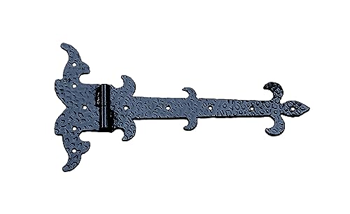 UHRIG Ladenband 34cm lang, DIN links, Schmiedeeisen antik schwarz beschichtet, Scharnier, Beschlag für Fensterläden, Schranktür uvm. von UHRIG
