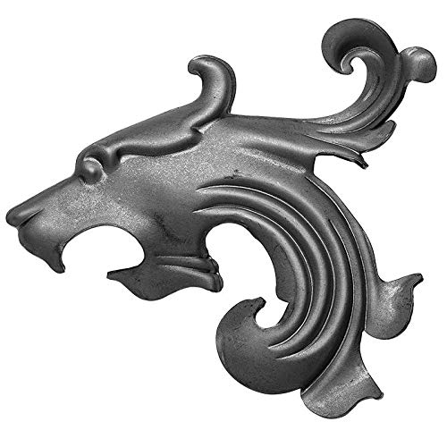 UHRIG Schmiedeeisen Löwe links, Ornament aus Stahl geschmiedet, für Fenstergitter, Zaun, Möbel, Garten Deko usw. von UHRIG