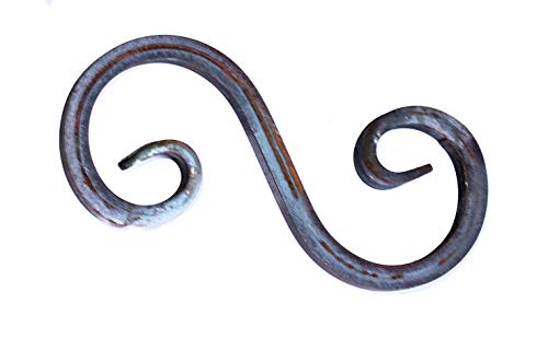 UHRIG S Schnörkel Bogen, Eisen Schnecke aus 12x12mm Vierkantstahl geschmiedet, Schmiedeeisen Zierelement für Geländer, Zaun uvm. 200x90mm von UHRIG