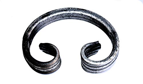 UHRIG C Schnörkel Bogen, Eisen Schnecke aus 12x6mm Flachstahl geschmiedet, Schmiedeeisen Zierelement für Geländer, Zaun uvm. 80 x 50 mm von UHRIG