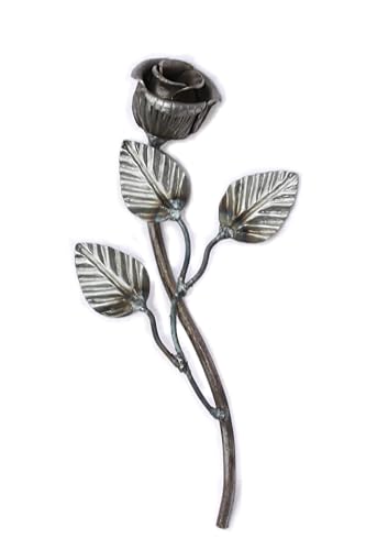 UHRIG Rose schmiedeeisen Zierblume aus Stahl, Gartendeko (Geschwungen 24cm lang) von UHRIG