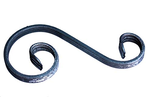 UHRIG S Schnörkel Bogen, Eisen Schnecke aus 12x6mm Flachstahl geschmiedet, Schmiedeeisen Zierelement für Geländer, Zaun uvm. 195x90mm von UHRIG