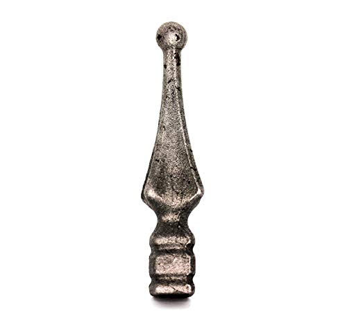 UHRIG Zaunspitze geschmiedet aus Stahl, Kugel Zier-Spitze, Eisen-Kunst für Zaun-Bau im Antik-Design von UHRIG