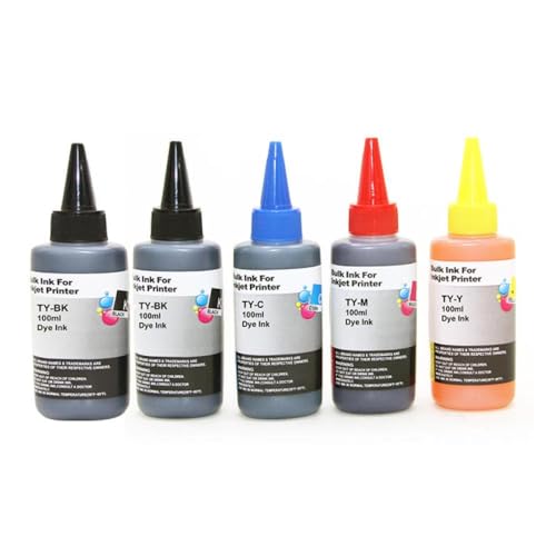 100 ml Universal Dye Ink Kit Bk C M y kompatibel mit Deskjet -Tintenstrahldruckern und Tankpatrone CISS -Systeme(4 Color and 1 BK) von UHRSERNJ