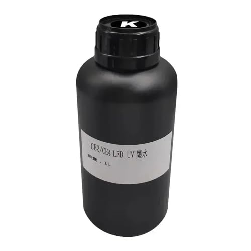 1000 ml Flasche LED härtbare Tinte kompatibel mit CE2 CA3 CE4 CA4 CE4M CE4W CE4W1 Druckkopf geeignet für harten und weichen Lackglanz (1000 ml Hard-BK) von UHRSERNJ
