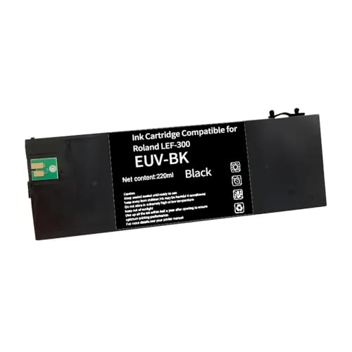 Nachfüllbare Eco-Kartusche, 220 ml, kompatibel mit Roland LEF-20 LEF-10 LEF-12 LEF-300 LEC-330 LEC-300 LEC540 EUV EUV2 EUV3 EUV4 EUV5 (schwarz) von UHRSERNJ