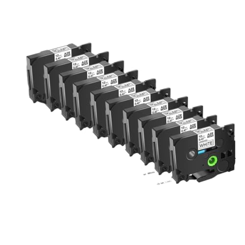 UHRSERNJ 12 mm schwarz auf weiß 5pk Etikett Bandpatrone kompatibel mit TZE 231 TZE 251 TZE 211 Drucker(15PK) von UHRSERNJ