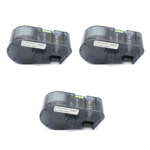 UHRSERNJ 25,4 mmx7,6m Selbstkleberbezeichnung Schwarz auf weißem MC-1000-595 kompatibel mit BMP-41 BMP-51 BMP-53 PC Linked Drucker(3pcs MC-1000-595) von UHRSERNJ