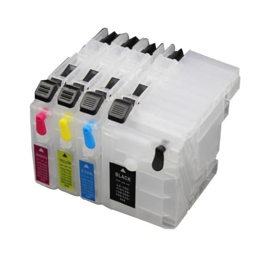 UHRSERNJ 4 x wiederauffüllbare Tintenpatrone, kompatibel mit DCP-J100 DCP-J105 MFC-J200 J100 J105 J200 Druckermodelle von UHRSERNJ