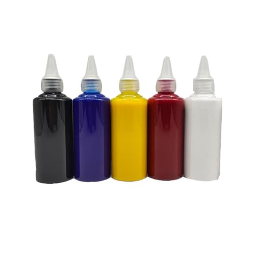 UHRSERNJ 5/6 Farben 100 ml DTF -Tinte Kompatibel mit Direkttransferfilm kompatibel mit PET -Film funktioniert mit Desktop und großformatigen DTF -Druckern(5color) von UHRSERNJ