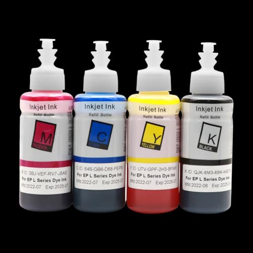 UHRSERNJ 672 Farbstofftinte kompatibel mit L100 L101 L110 L111 L130 L200 L201 L211 L220 L222 L300 L301 L303 L312 L313 L350 L351 L353 L355 Druckermodelle(1set(4color)) von UHRSERNJ