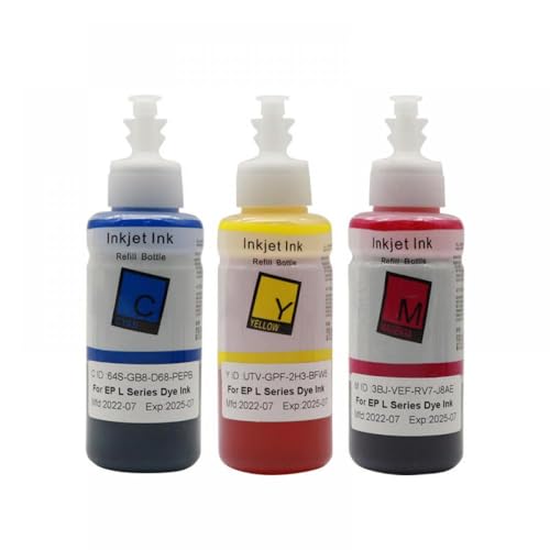 UHRSERNJ 672 Farbstofftinte kompatibel mit L100 L101 L110 L111 L130 L200 L201 L211 L220 L222 L300 L301 L303 L312 L313 L350 L351 L353 L355 Druckermodelle(3color) von UHRSERNJ