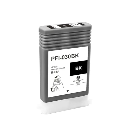 UHRSERNJ Kompatible Tintenpatrone PFI-030 PFI030 PFI 030 55 ml mit Pigmenttinte Kompatibel mit ImagePrograf TA-20 TA-30 TA 20 30 Drucker(BK 1PC) von UHRSERNJ