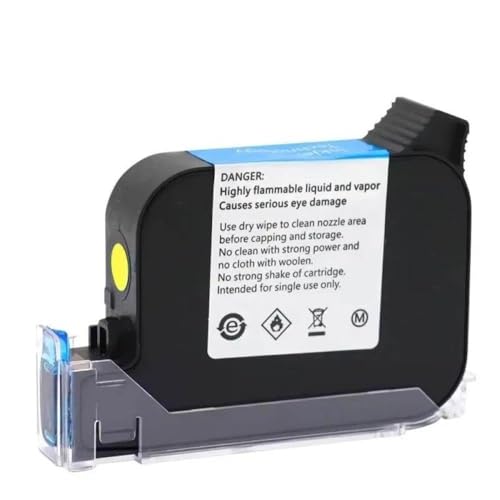 25,4 mm Eco Lösungsmittel Tintenpatrone kompatibel mit thermischen Handheld -Druckern Kompatibel mit QR -Code -Barcode -Druck auf Glasbeutel Kartonschachtel Holzplastikoberflächen(25.4mm-Yellow) von UHSTJW