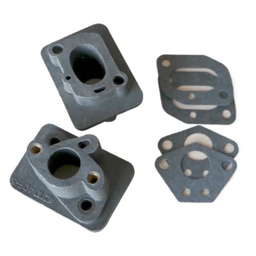 Kompatibler Ansaugkrümmer-Vergaser-Basisanschluss Kompatibel mit 2 Stück 40-5 43CC 52CC mit Aufnahmerohr und Vergaseradapter von UHSTJW
