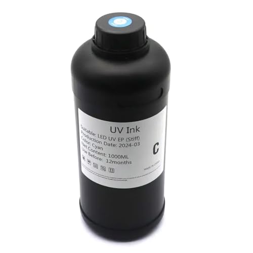 UHSTJW 1000 ml Tinte kompatibel mit i3200 LED I1600 TX800 XP600 L800 L1800 L805 DX5 DX7 PINTHEAD Kompatibel mit einen modifizierten Drucker mit Weich- oder Harttuschpatronen(1000ml-Hard-C) von UHSTJW