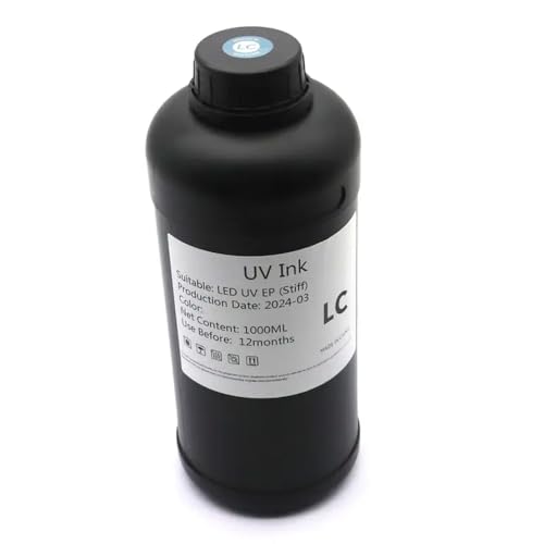 UHSTJW 1000 ml Tinte kompatibel mit i3200 LED I1600 TX800 XP600 L800 L1800 L805 DX5 DX7 PINTHEAD Kompatibel mit einen modifizierten Drucker mit Weich- oder Harttuschpatronen(1000ml-Hard-LC) von UHSTJW