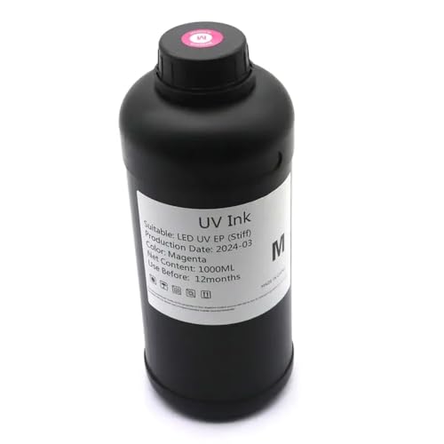 UHSTJW 1000 ml Tinte kompatibel mit i3200 LED I1600 TX800 XP600 L800 L1800 L805 DX5 DX7 PINTHEAD Kompatibel mit einen modifizierten Drucker mit Weich- oder Harttuschpatronen(1000ml-Hard-M) von UHSTJW