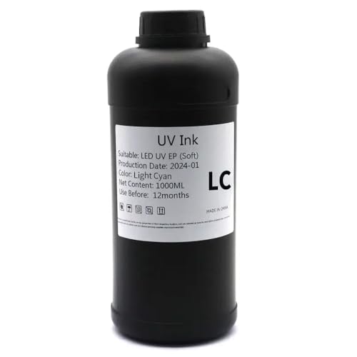 UHSTJW 1000 ml Tinte kompatibel mit i3200 LED I1600 TX800 XP600 L800 L1800 L805 DX5 DX7 PINTHEAD Kompatibel mit einen modifizierten Drucker mit Weich- oder Harttuschpatronen(1000ml-soft-LC) von UHSTJW