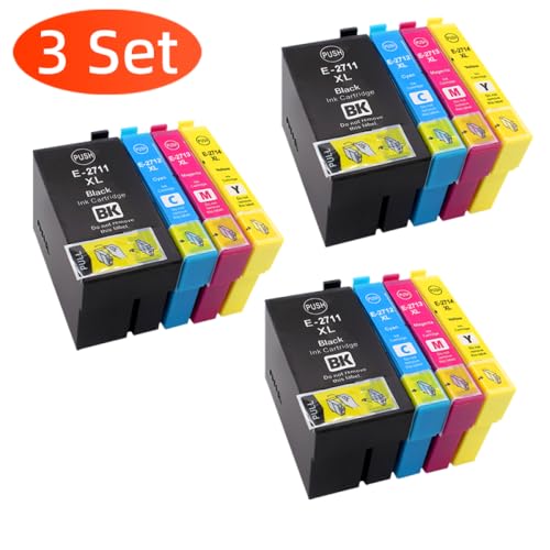 UHSTJW 1Set T2711 T2714 Tintenpatrone kompatibel mit Arbeitskräften WF7110 WF7610 WF7620 WF3620 WF3820 WF3640 3640D 7110DTW 7610DWF 7620DWF -Druckerersatz(3 Set) von UHSTJW