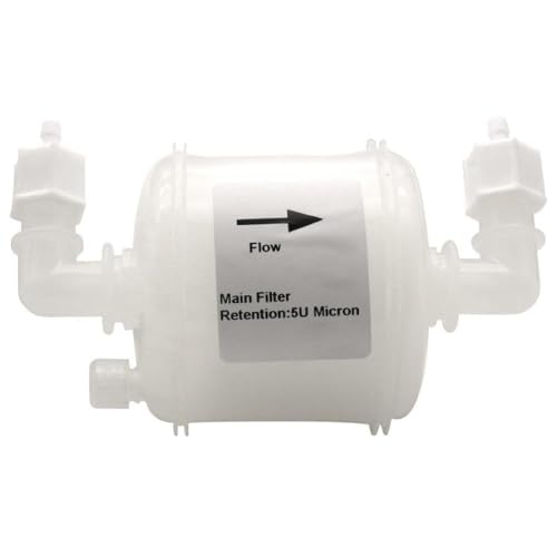 UHSTJW 5 Mikromikronenkapsel -Tintenfilter kompatibel mit MyJet Liyu JHF Allwin DGI Lösungsmittel Drucker Universal Tintenfilter Kompatibel mit menschliche Drucker(White (Elbow) 5UM) von UHSTJW