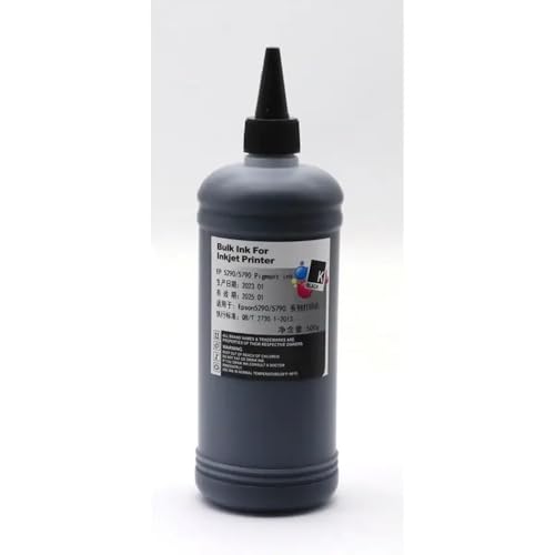 UHSTJW 500ml Pigmenttinte kompatibel mit WF-C5390 C5290 C5890 C5790 C5210 5710 C5810 C5310 Drucker Arbeiten auch mit T11D1 T11C1 T9441 T945 T946 T11G T902XL CARTRIDSGE(Black) von UHSTJW