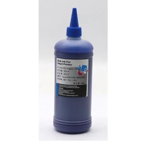 UHSTJW 500ml Pigmenttinte kompatibel mit WF-C5390 C5290 C5890 C5790 C5210 5710 C5810 C5310 Drucker Arbeiten auch mit T11D1 T11C1 T9441 T945 T946 T11G T902XL CARTRIDSGE(Cyan) von UHSTJW