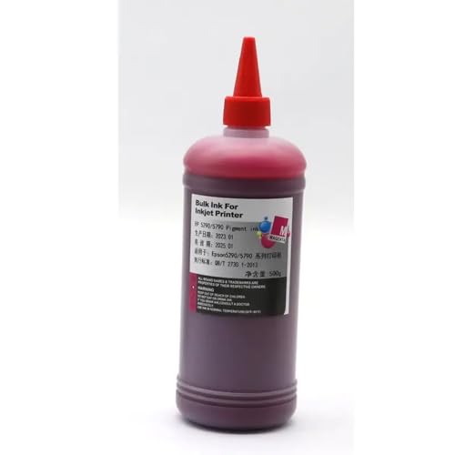 UHSTJW 500ml Pigmenttinte kompatibel mit WF-C5390 C5290 C5890 C5790 C5210 5710 C5810 C5310 Drucker Arbeiten auch mit T11D1 T11C1 T9441 T945 T946 T11G T902XL CARTRIDSGE(Magenta) von UHSTJW