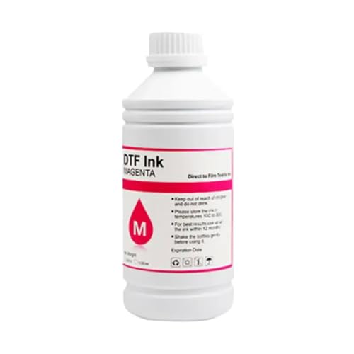 UHSTJW DTF Tinte 500 ml 5 Farben für direkte Druckerfilm -Wärmeübertragung kompatibel mit PET -Film Hot Melt Pulver Transfer Film Textile DTF -Druck(Magenta-500ML) von UHSTJW