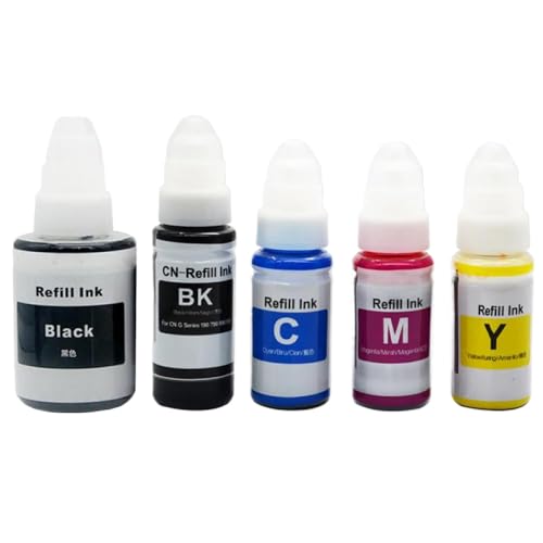UHSTJW Flaschen nachfüllen Tinte Tintas GI-190 490 790 890 990 kompatibel mit G1200 G2200 G3200 G4200 G1500 G2500-Drucker der Serie(1Big K 1Small K 1CMY) von UHSTJW