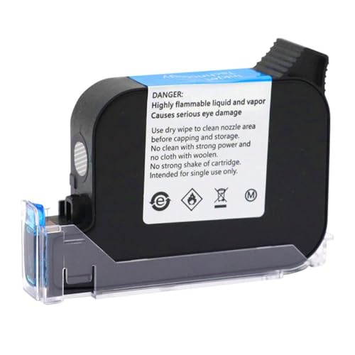 UHSTJW JS12 JS12M Tintenpatronen -Öko -Lösungsmittel Thermaldrucker -Tinte kompatibel mit Handheld 600DPI Tragbarer Tintenstrahl -Codierer 12,7 mm Ablaufdatummarkierung(JS12-invisibility) von UHSTJW