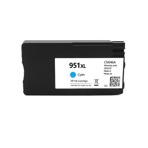 UHSTJW Tintenpatrone kompatibel mit 950 XL 951XL -Druckern und OfficeJet Pro 8100 8600 8610 8620 8630 8640 8660 8615 8625 251DW 276DW Modelle Ersatz Tintenversorgung(H951XL - 1 Cyan) von UHSTJW