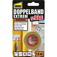 Doppelband Extrem Universal 1,5 m x 19 mm Klebepads - UHU von UHU