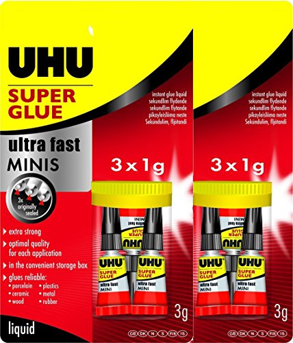 UHU 45415 SEKUNDENKLEBER blitzschnell MINIS 3 x 1 g (2 Packungen) von UHU