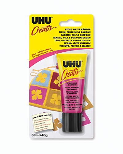 UHU 47265 Bastelkleber, Creativ, Stoff, Filz, Bänder, Tube mit 38 ml) von UHU