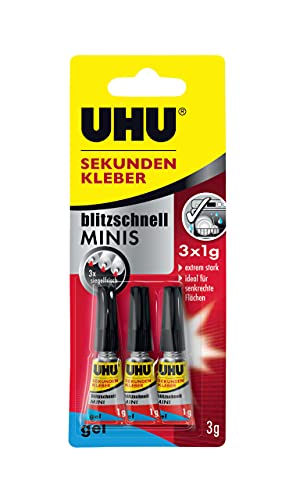 UHU Sekundenkleber blitzschnell MINIS gel 3x1g lose von UHU