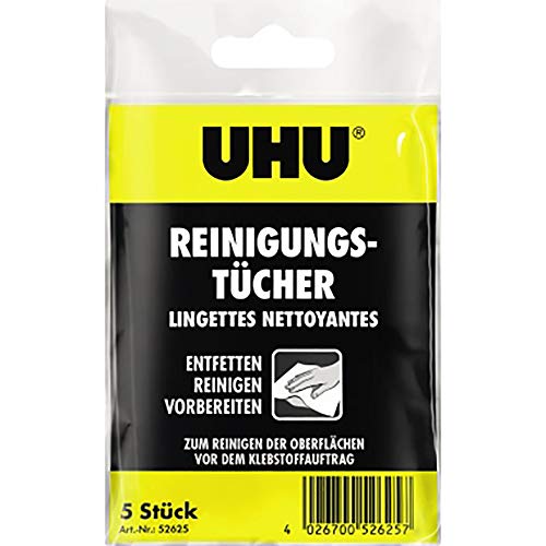 UHU 52625 Oberflächen-Reinigungstcher, vor dem Klebstoffauftrag von UHU