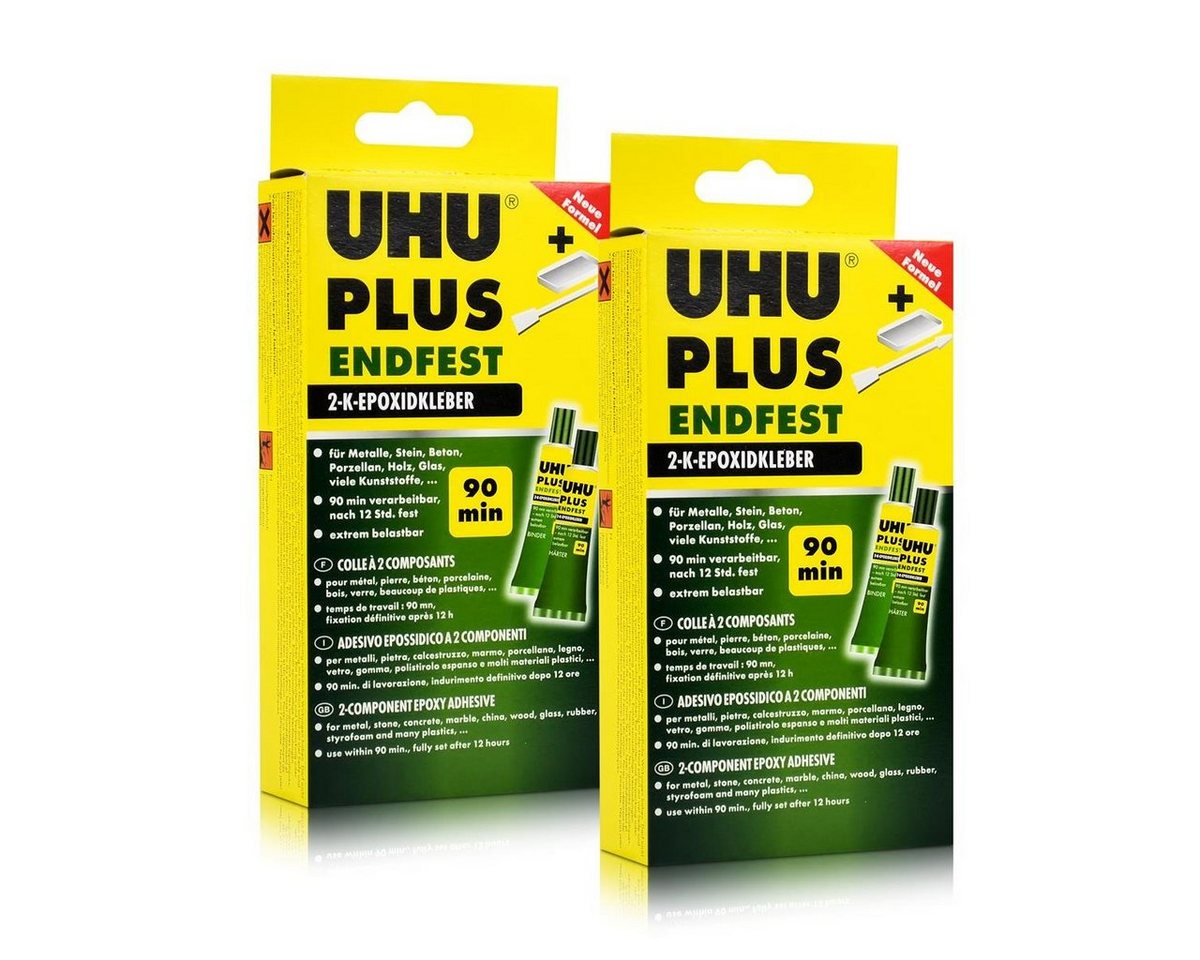 UHU Bastelkleber 2x UHU Plus Endfest 90 min 2-K-Epoxidkleber 2 x 75 ml mit Mischwanne 1 UHU Bastelkleber 2x UHU Plus Endfest 90 min 2-K-Epoxidkleber 2 x 75 ml mit Mischwanne 1 von UHU